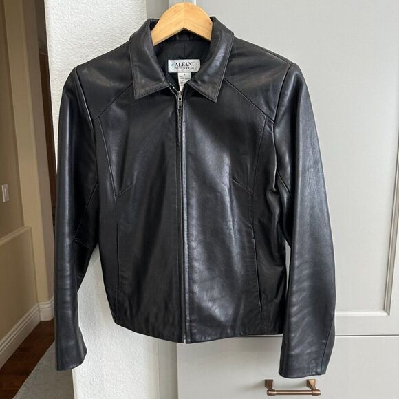 Vintage 90's y2k Black Soft Leather Fitted Jacket - Size Small S - Picture 8 of 8